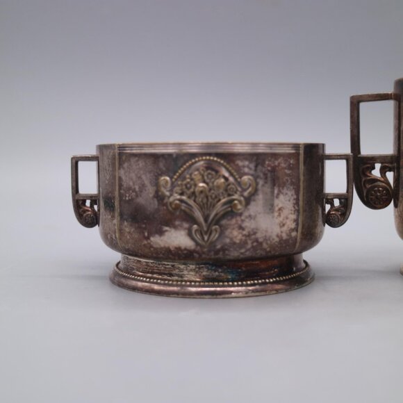 Beautiful Antique Silver Plated Cream & Sugar Set | Marked WMF EP - Picture 5 of 8